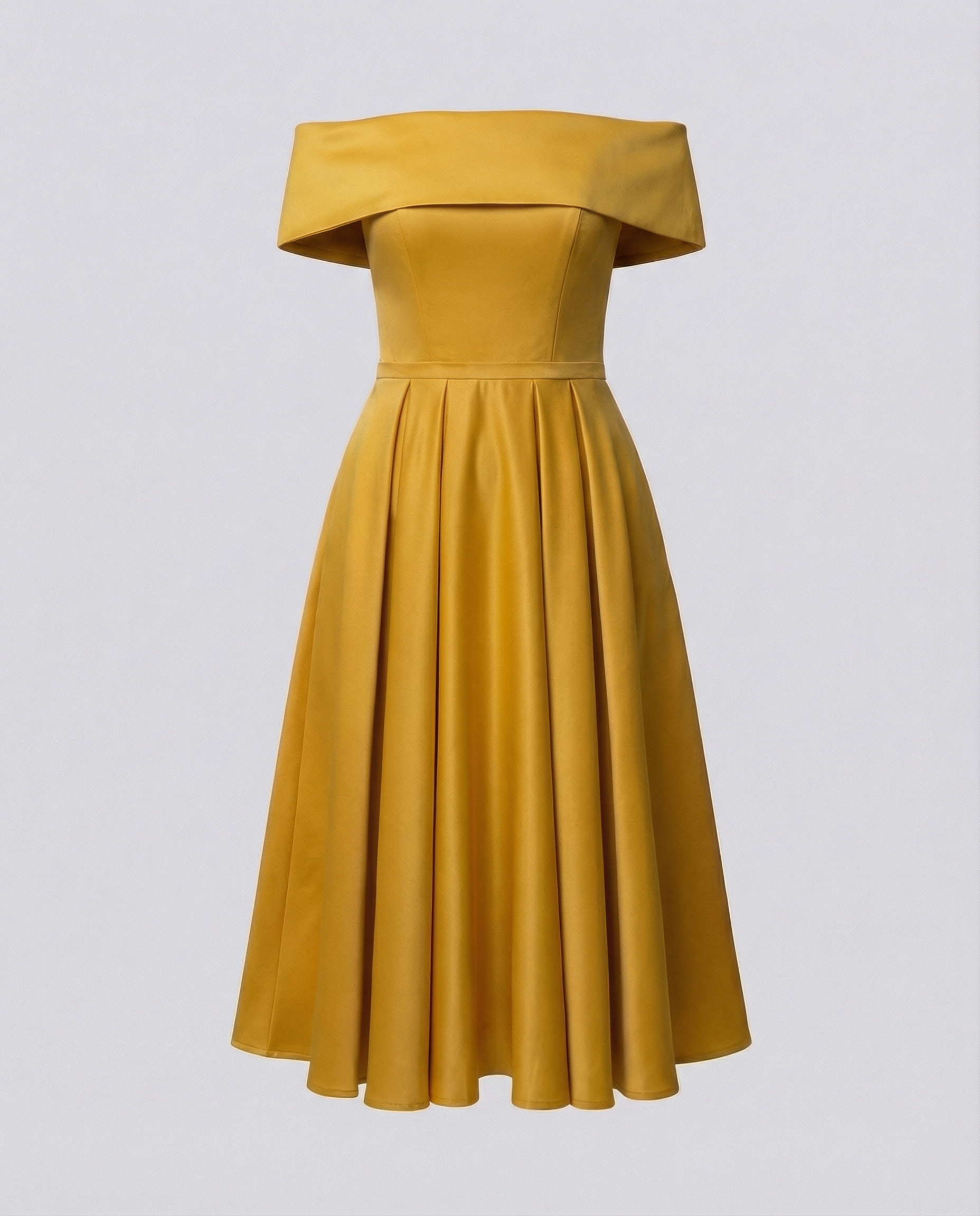 Strapless Satin Party Dress Women-havsbris20240903-Calm Wears-Yellow-S-Calm Wears