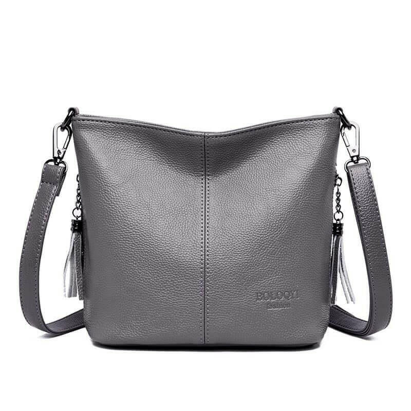 Leather Shoulder Bag Stay Organized in Style!-thenicholecollection20250418-Calm Wears-Gray-Calm Wears