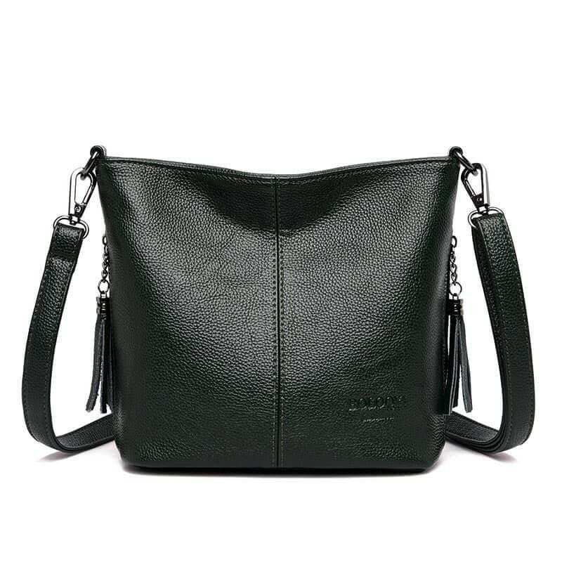 Leather Shoulder Bag Stay Organized in Style!-thenicholecollection20250418-Calm Wears-Green-Calm Wears