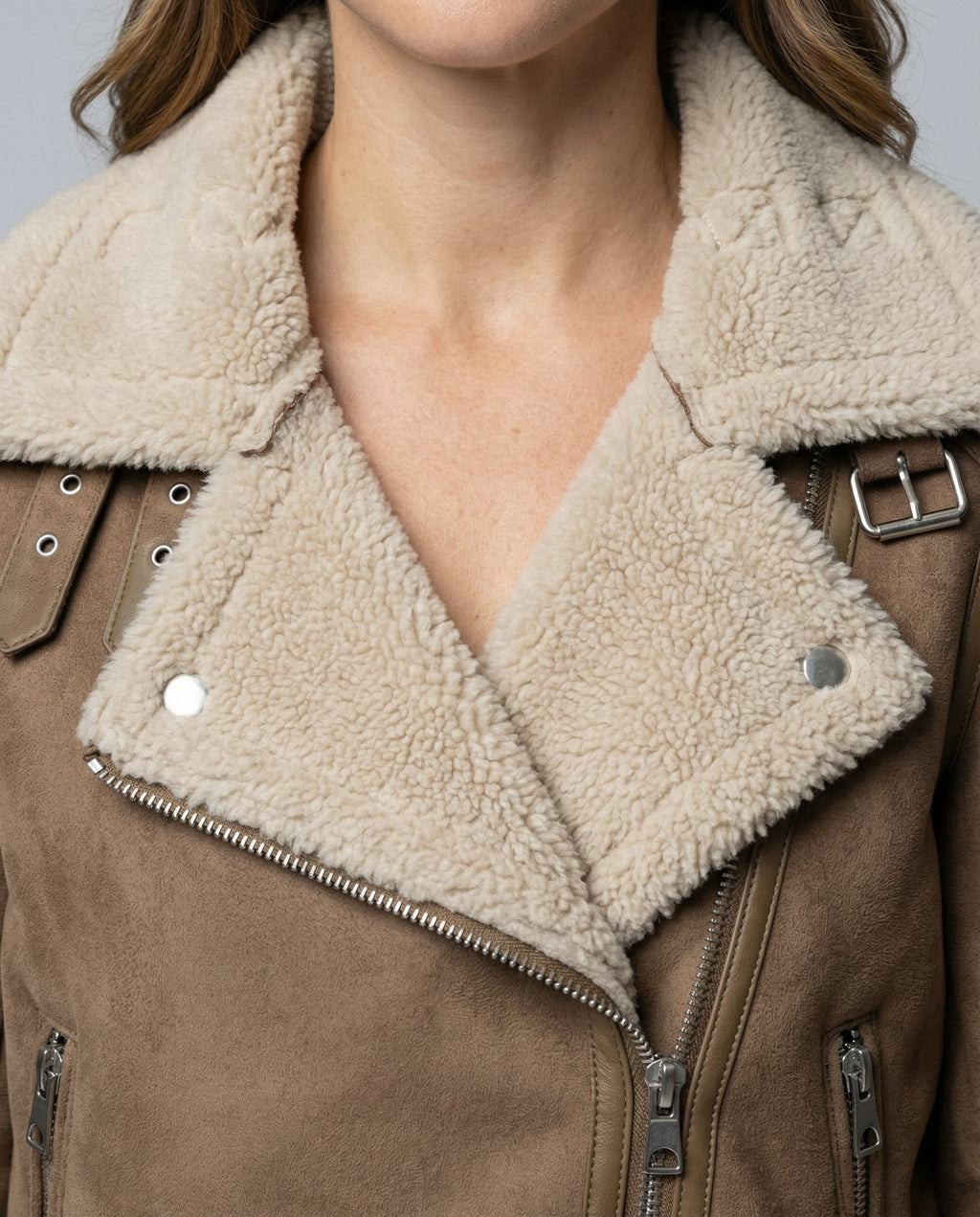 Suede jacket women Sherpa lining-anne johansen20251116-Calm Wears-Brown-XS-Calm Wears
