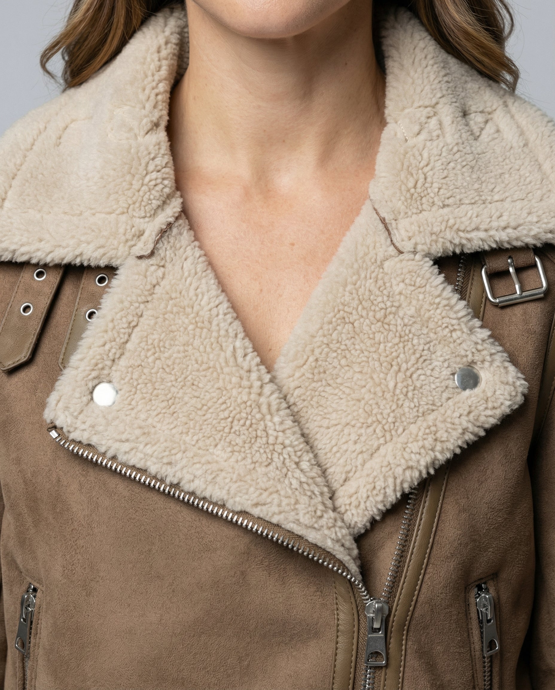 Suede jacket women Sherpa lining-anne johansen20251116-Calm Wears-Brown-XS-Calm Wears