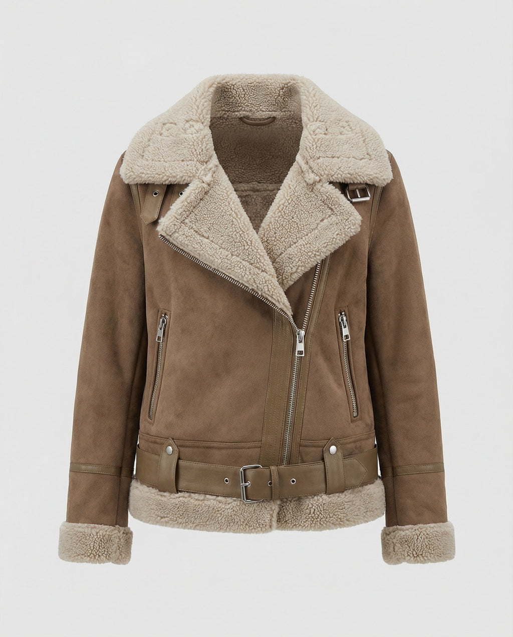 Suede jacket women Sherpa lining-anne johansen20251116-Calm Wears-Brown-XS-Calm Wears