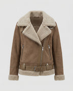 Suede jacket women Sherpa lining-anne johansen20251116-Calm Wears-Brown-XS-Calm Wears