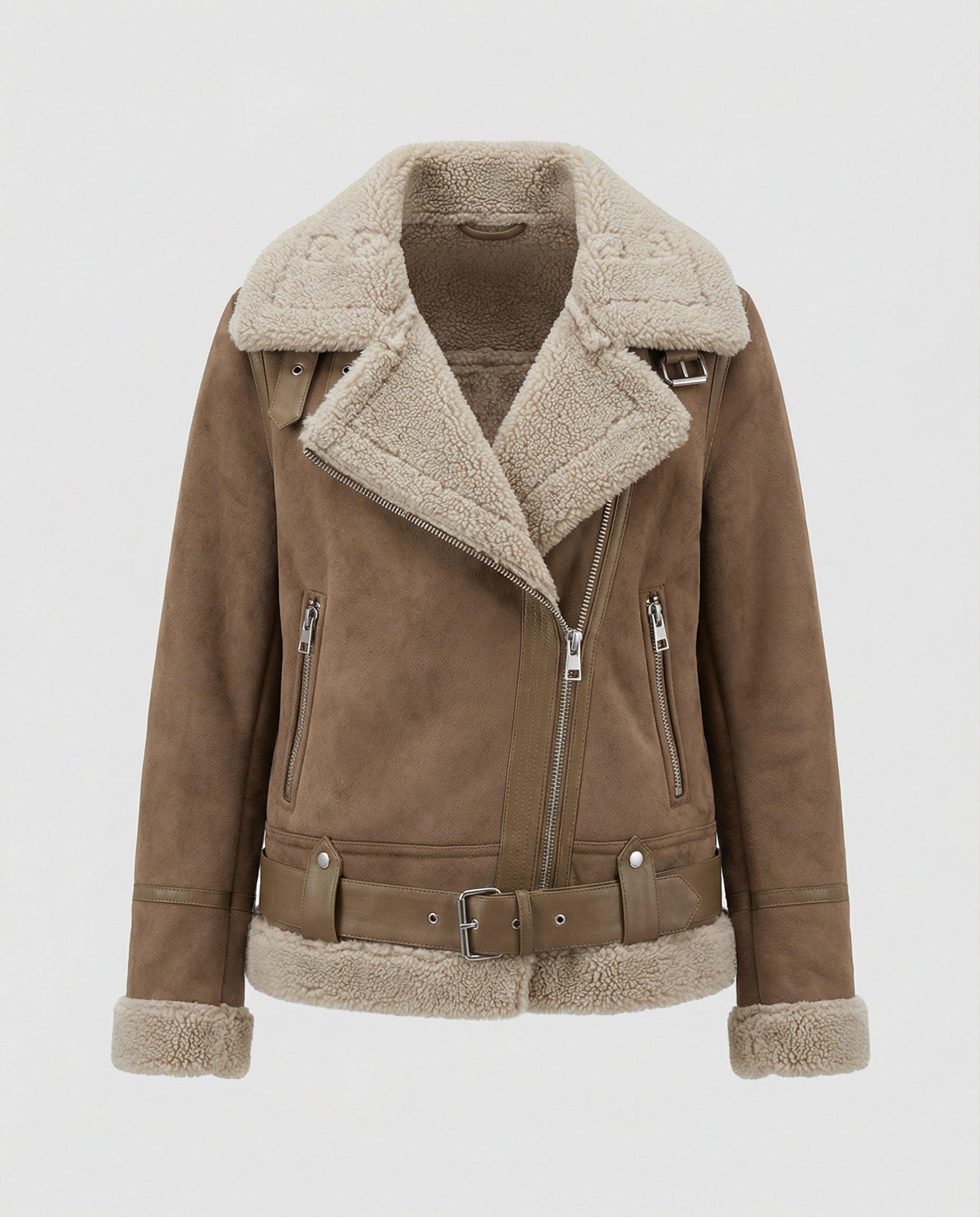 Suede jacket women Sherpa lining-anne johansen20251116-Calm Wears-Brown-XS-Calm Wears
