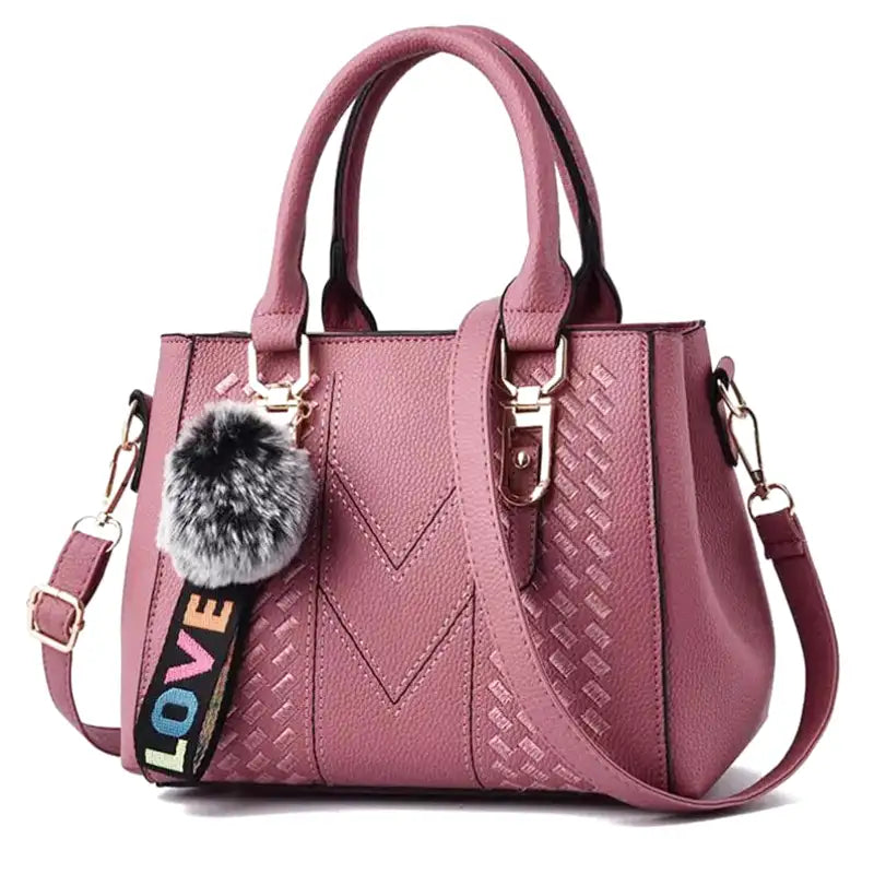 Removable Shoulder Handbag in Leather-dione couture20260421-Calm Wears-Pink-Calm Wears