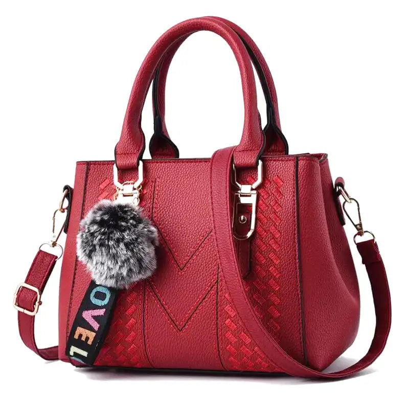 Removable Shoulder Handbag in Leather-dione couture20260421-Calm Wears-Red-Calm Wears