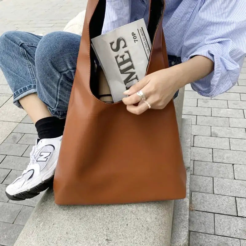 Handbag for School Tote Bag in Soft Leather-dione couture20260421-Calm Wears-Brown-Calm Wears