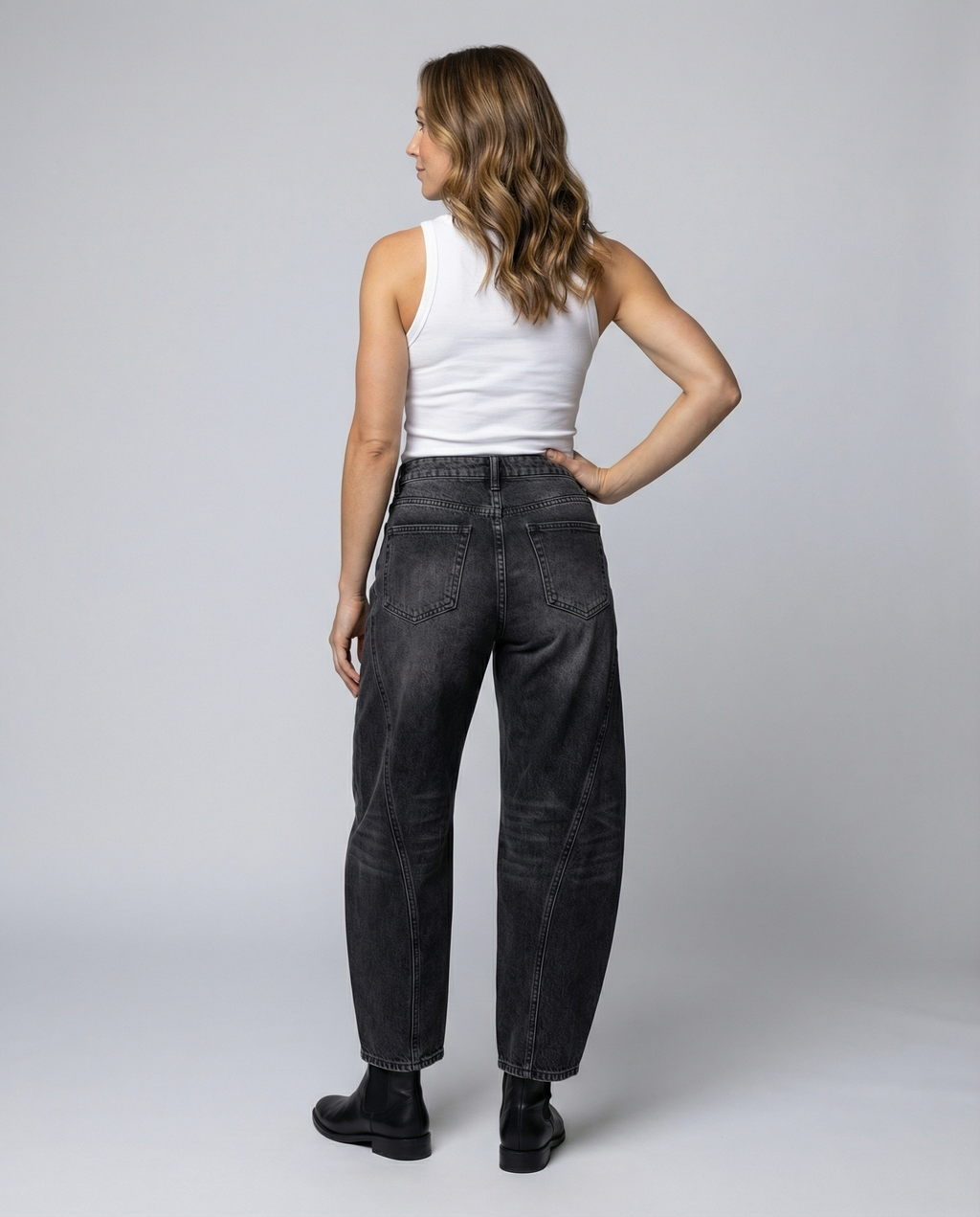Trendy Barrel Jeans Women-stylerose20250401-Calm Wears-Black-XS-Calm Wears