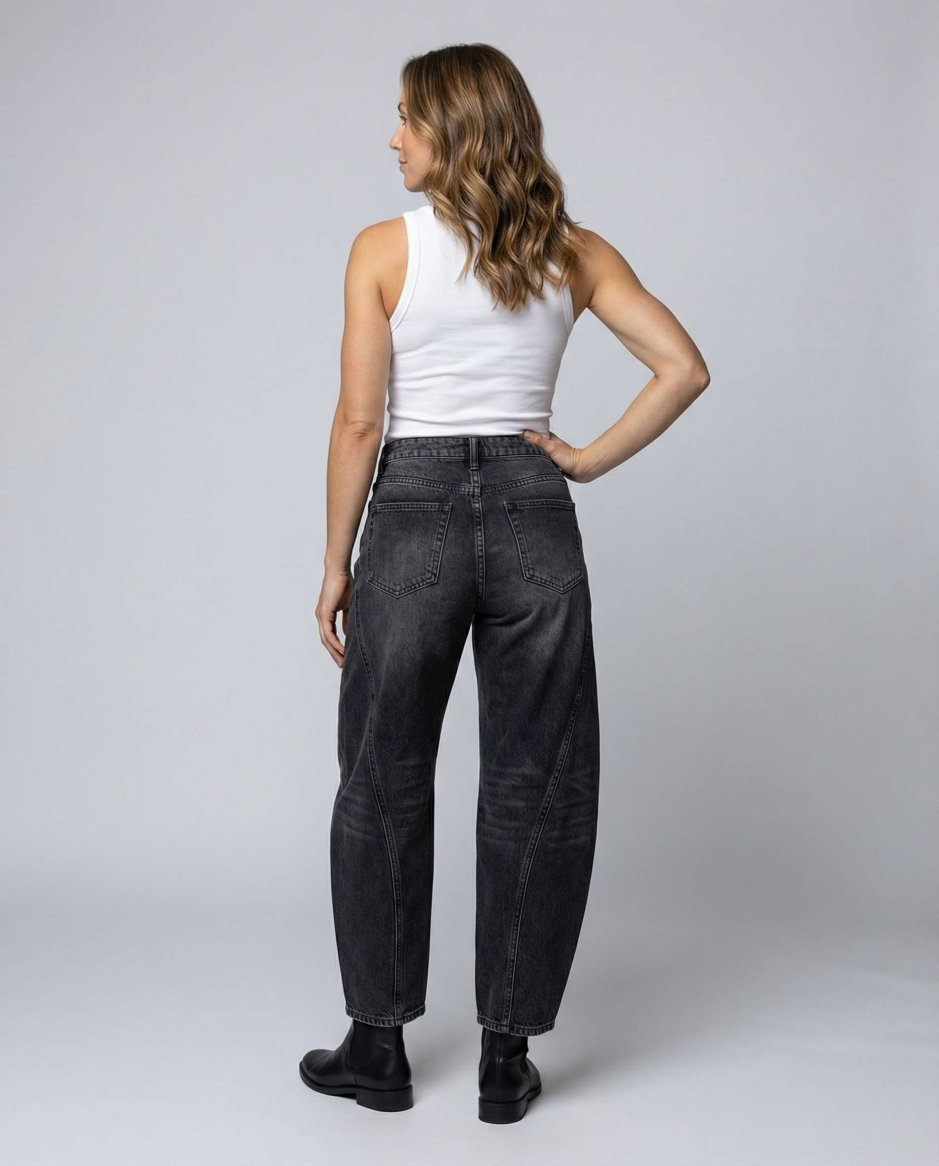 Trendy Barrel Jeans Women-stylerose20250401-Calm Wears-Black-XS-Calm Wears