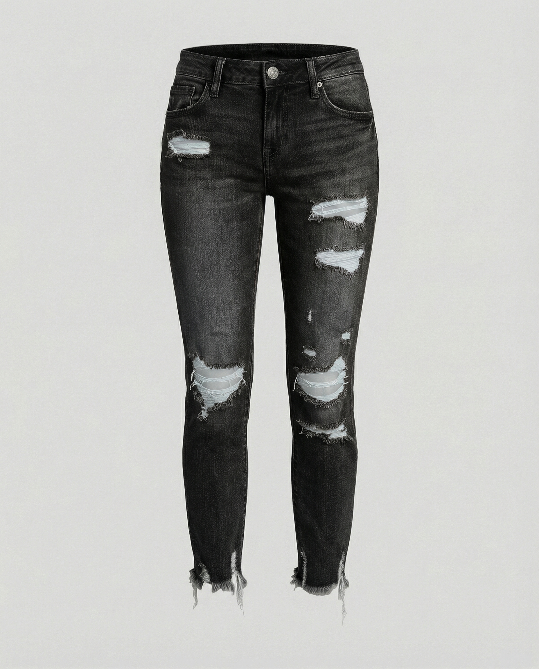 Trendy Women's Ripped Jeans-leenders-&-vink20250312-Calm Wears-Black-S-Calm Wears