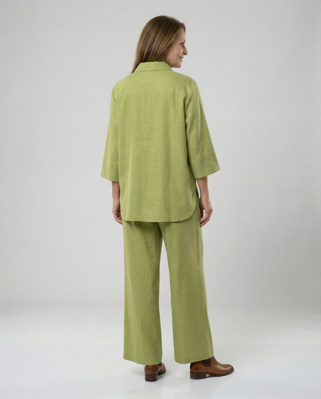 Two-piece set women with wide cut-https://detail.1688.com/offer/964199993700.html-Calm Wears-Green-S-Calm Wears