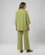 Two-piece set women with wide cut-https://detail.1688.com/offer/964199993700.html-Calm Wears-Green-S-Calm Wears