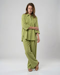 Two-piece set women with wide cut-https://detail.1688.com/offer/964199993700.html-Calm Wears-Green-S-Calm Wears