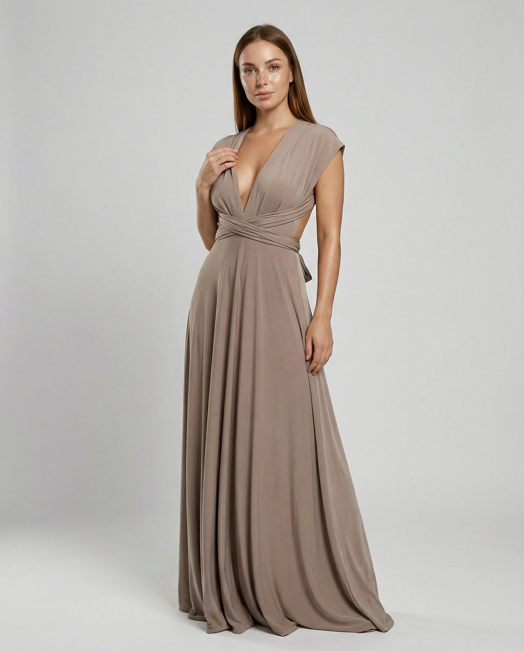 Versatile women's wrap dress-variera20240923-Calm Wears-Brown-S-Calm Wears