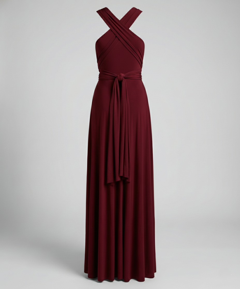 Versatile women's wrap dress-variera20240923-Calm Wears-Burgundy-S-Calm Wears