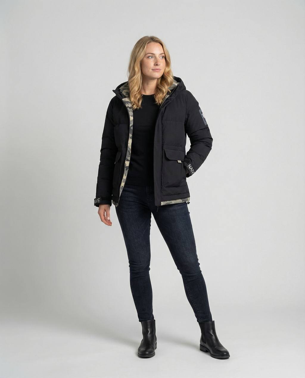 Warm Women's Winter Jacket Hood-haarlemo20251112-Calm Wears-Black-XS-Calm Wears