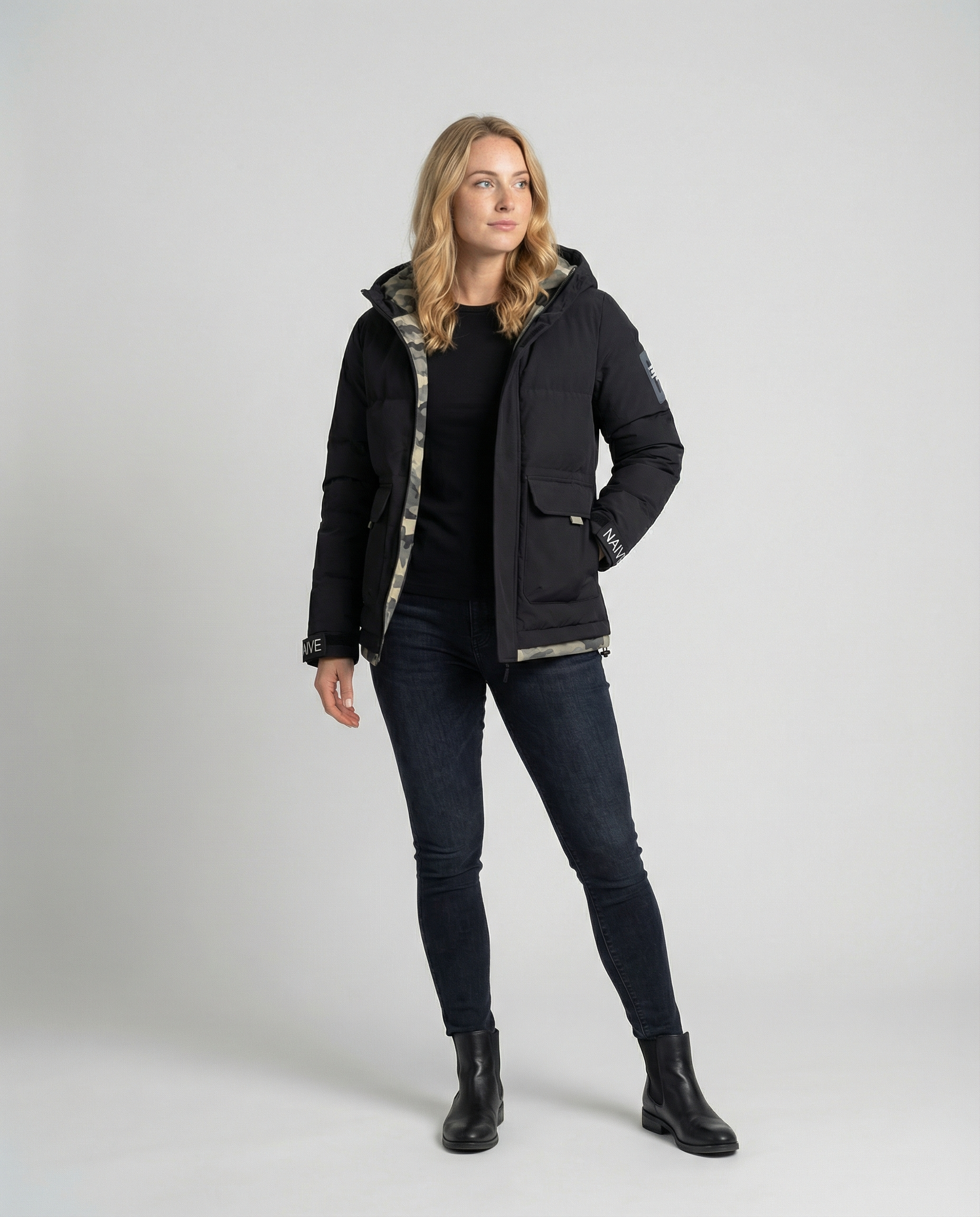 Warm Women's Winter Jacket Hood-haarlemo20251112-Calm Wears-Black-XS-Calm Wears