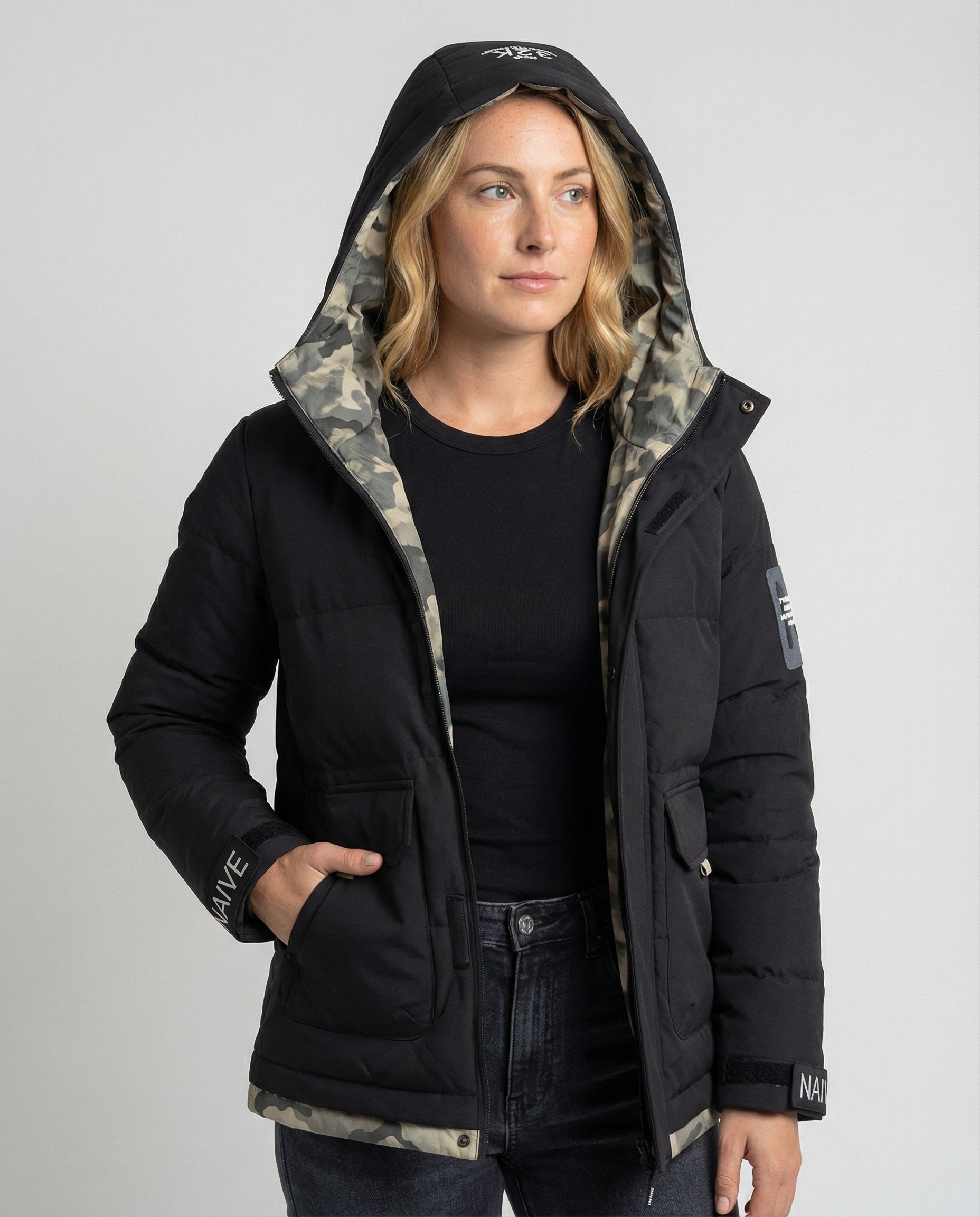 Warm Women's Winter Jacket Hood-haarlemo20251112-Calm Wears-Black-XS-Calm Wears