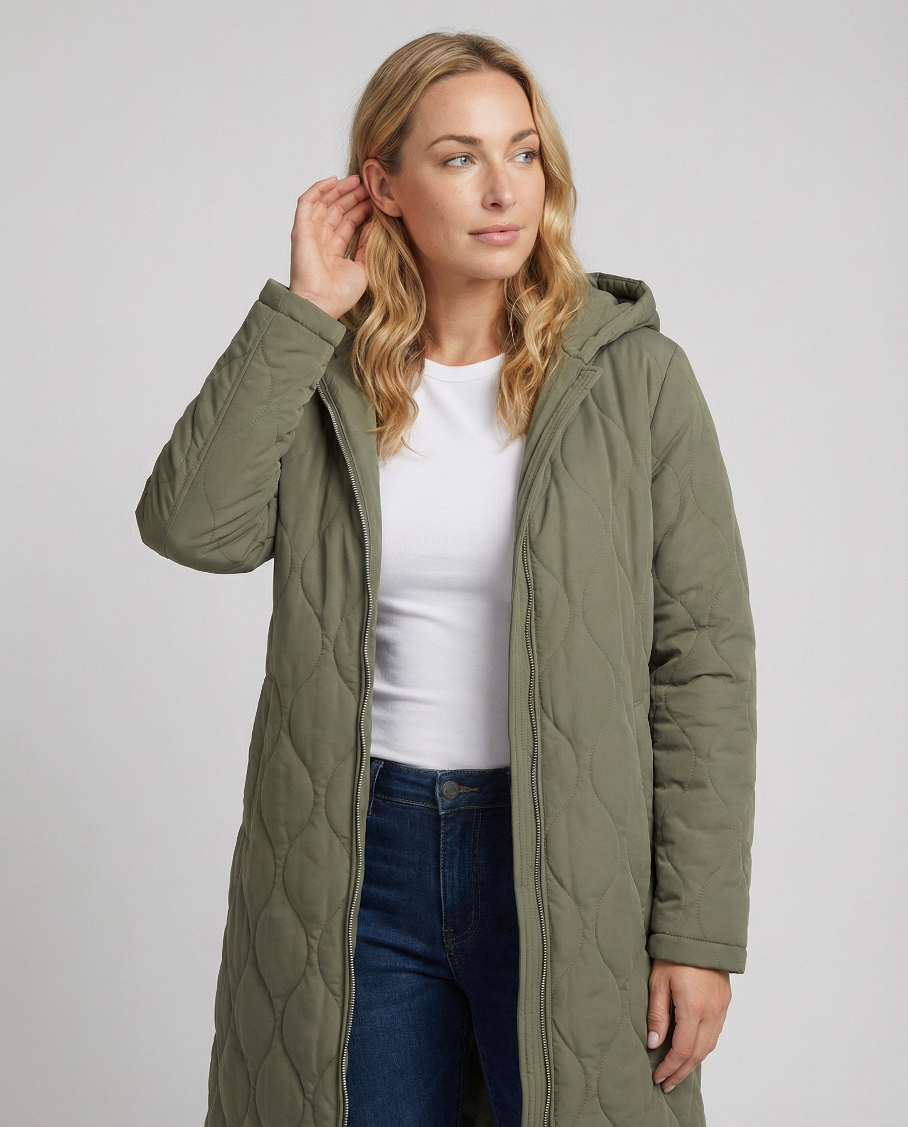 Warmer Quilted Down Coat Women-lasmir20251119-Calm Wears-Green-XS-Calm Wears
