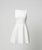 Women A-line dress with fitted top-https://detail.1688.com/offer/909667596082.html-Calm Wears-White-S-Calm Wears