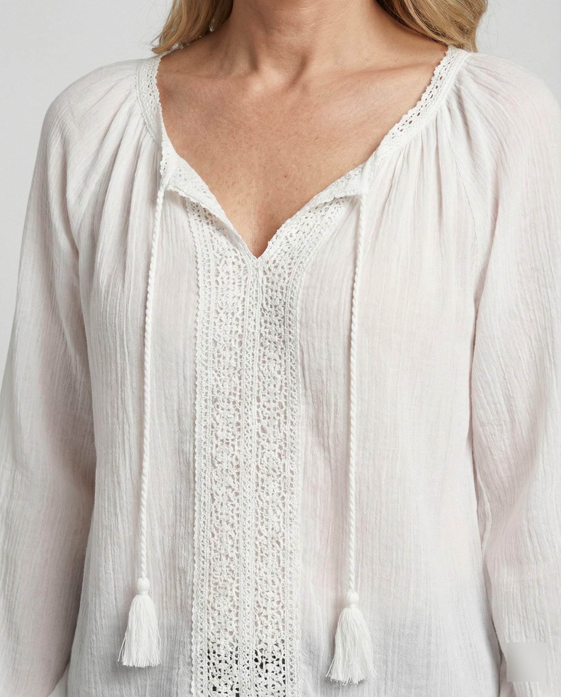 Women Boho Blouse Top with Lace Summer-https://detail.1688.com/offer/922371523627.html-Calm Wears-White-S-Calm Wears