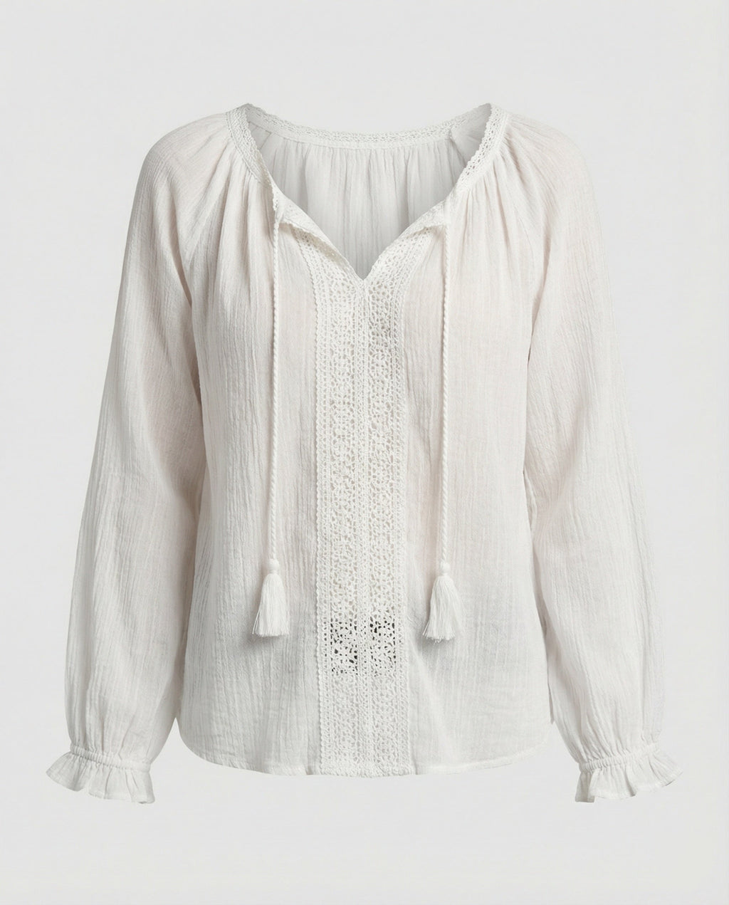 Women Boho Blouse Top with Lace Summer-https://detail.1688.com/offer/922371523627.html-Calm Wears-White-S-Calm Wears