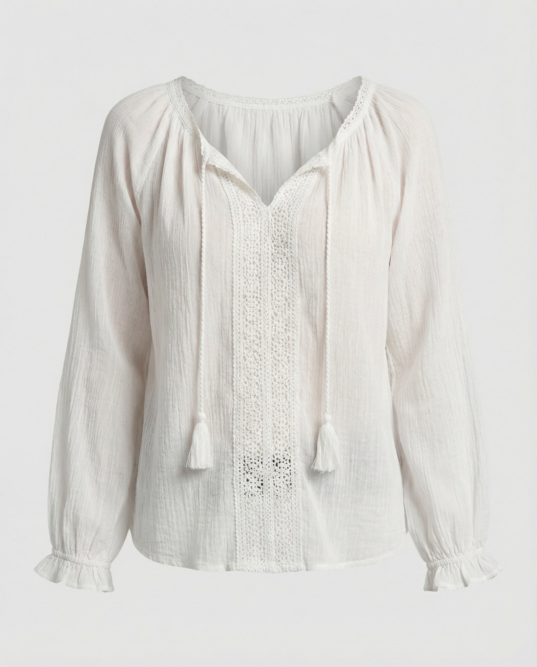 Women Boho Blouse Top with Lace Summer-https://detail.1688.com/offer/922371523627.html-Calm Wears-White-S-Calm Wears
