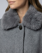 Women Cape Jacket Faux Fur-bakkermode20251110-Calm Wears-Gray-S-Calm Wears