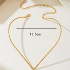 Women Choker Necklace with Modern V Design Calm Wears-https://detail.1688.com/offer/1036133907258.html-Calm Wears-Gold-Calm Wears