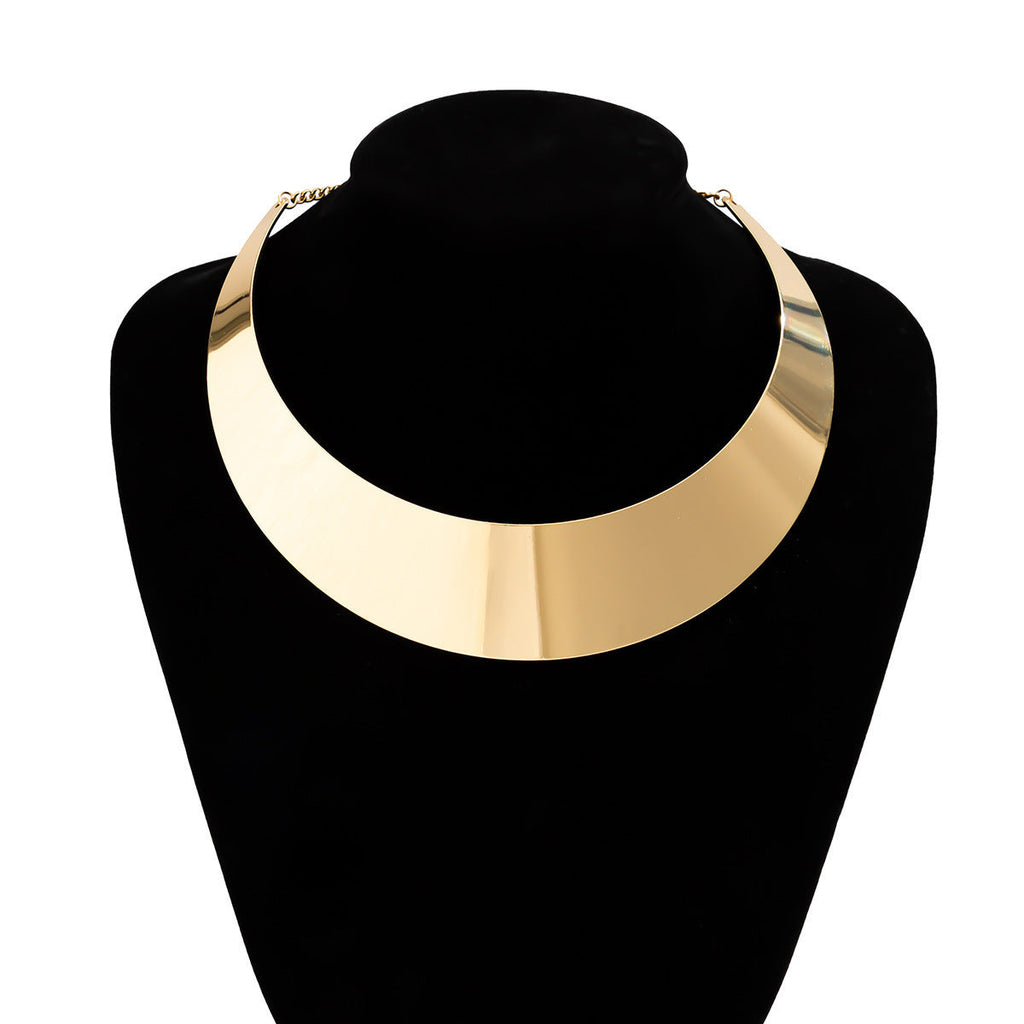 Women Choker Necklace with Modern V Design Calm Wears-https://detail.1688.com/offer/1036133907258.html-Calm Wears-Gold-Calm Wears