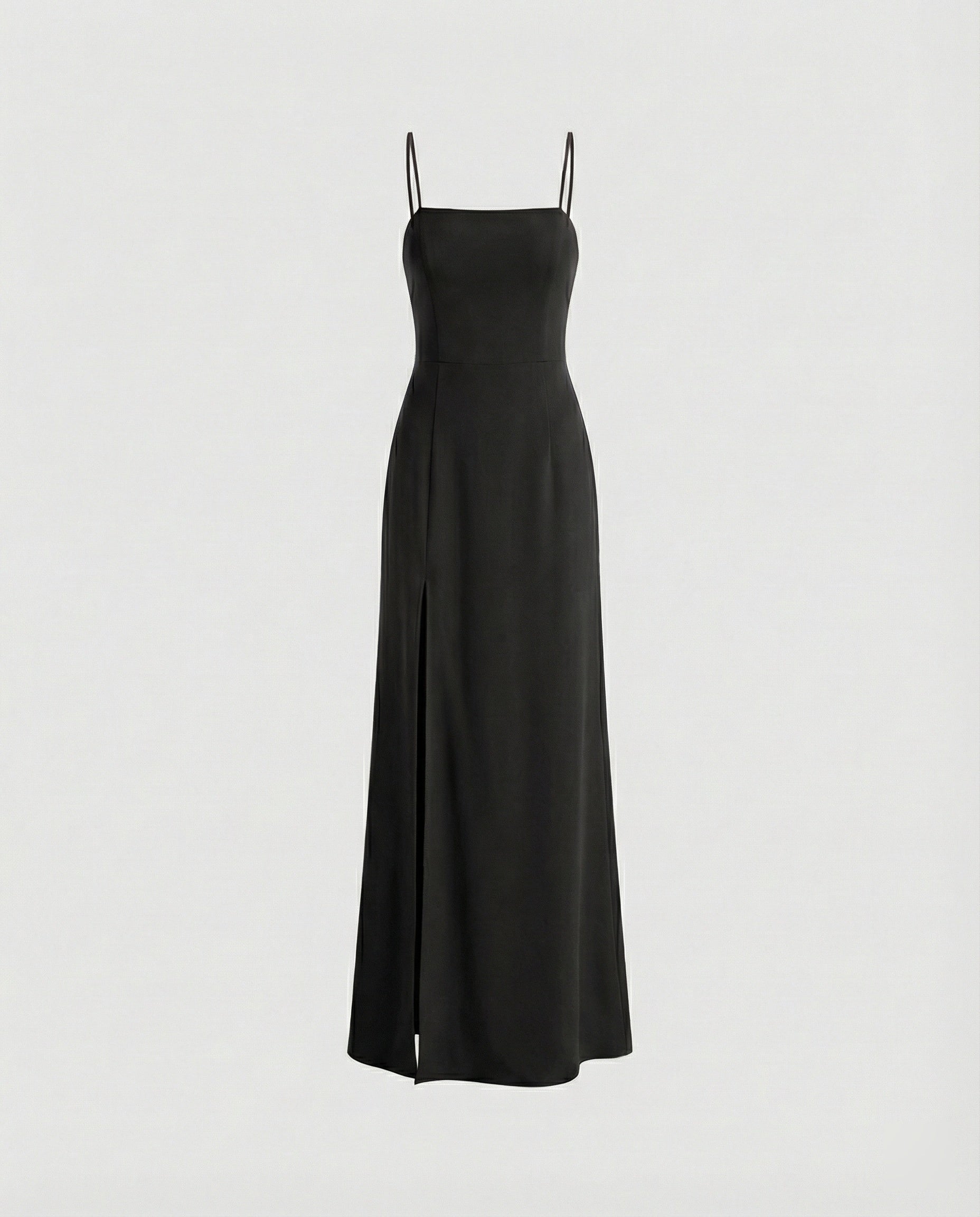 Women Elegant Evening Dress with Flowing Skirt and Deep Slit-https://detail.1688.com/offer/915487425993.html-Calm Wears-Black-S-Calm Wears