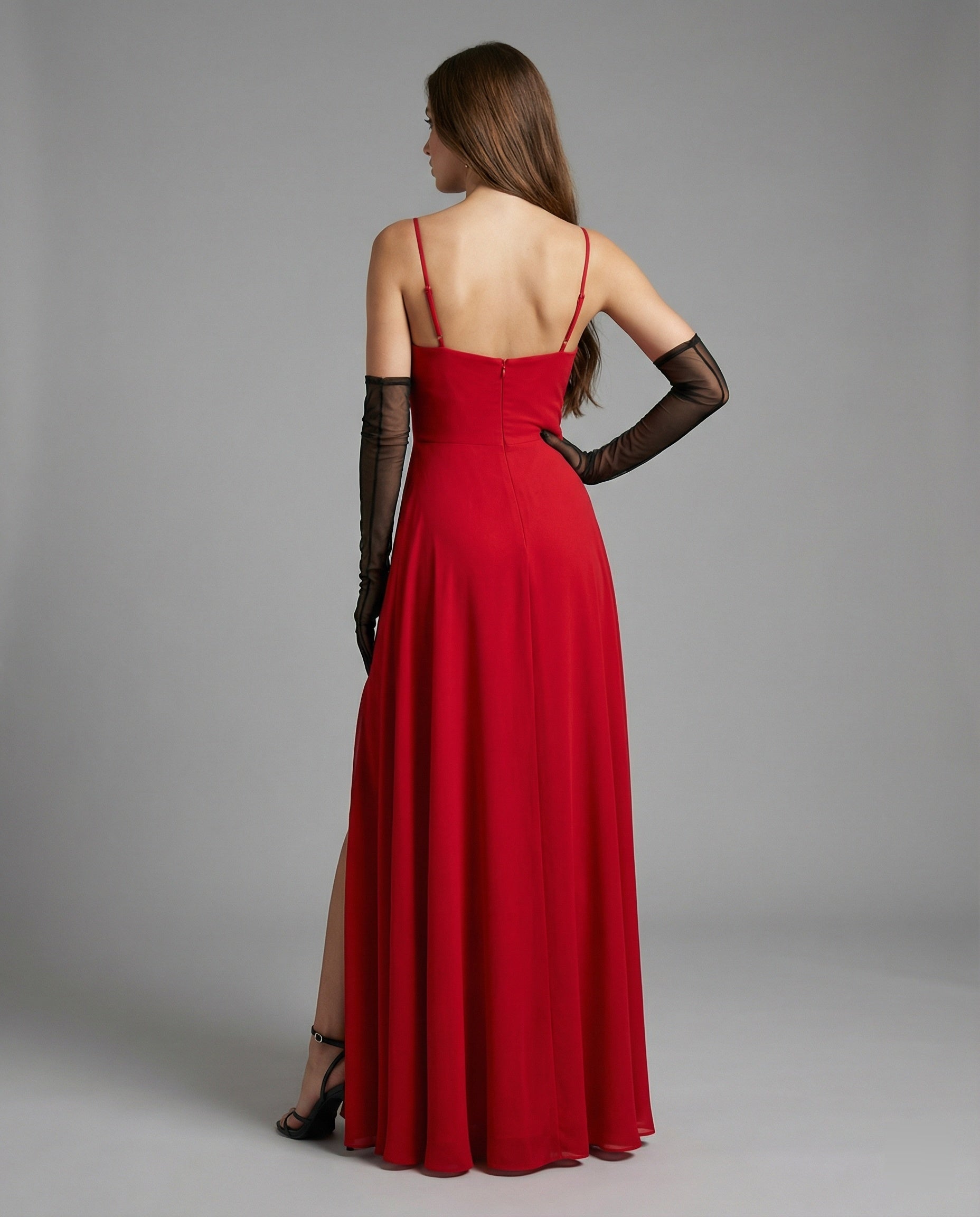 Women Elegant Evening Dress with Flowing Skirt and Deep Slit-https://detail.1688.com/offer/915487425993.html-Calm Wears-Blue-S-Calm Wears