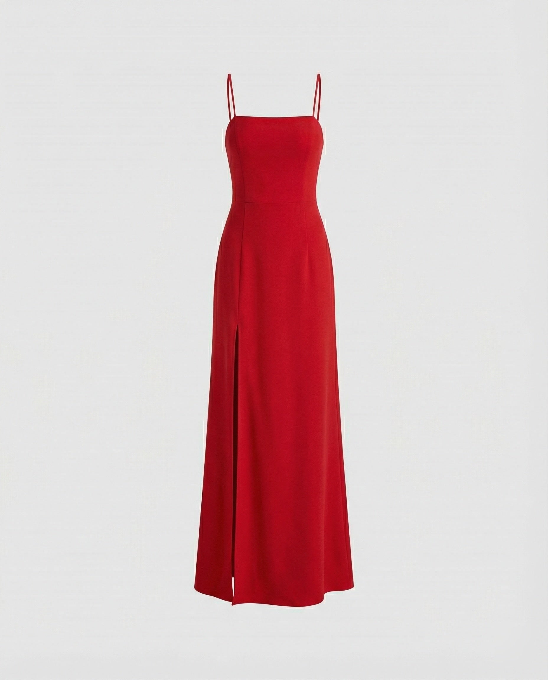 Women Elegant Evening Dress with Flowing Skirt and Deep Slit-https://detail.1688.com/offer/915487425993.html-Calm Wears-Rot-S-Calm Wears