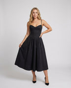 Women Elegant Long Dress with Tailored Silhouette and Flared Skirt-https://detail.1688.com/offer/785900816770.html-Calm Wears-Black-S-Calm Wears