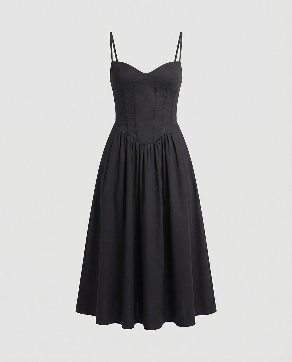 Women Elegant Long Dress with Tailored Silhouette and Flared Skirt-https://detail.1688.com/offer/785900816770.html-Calm Wears-Black-S-Calm Wears