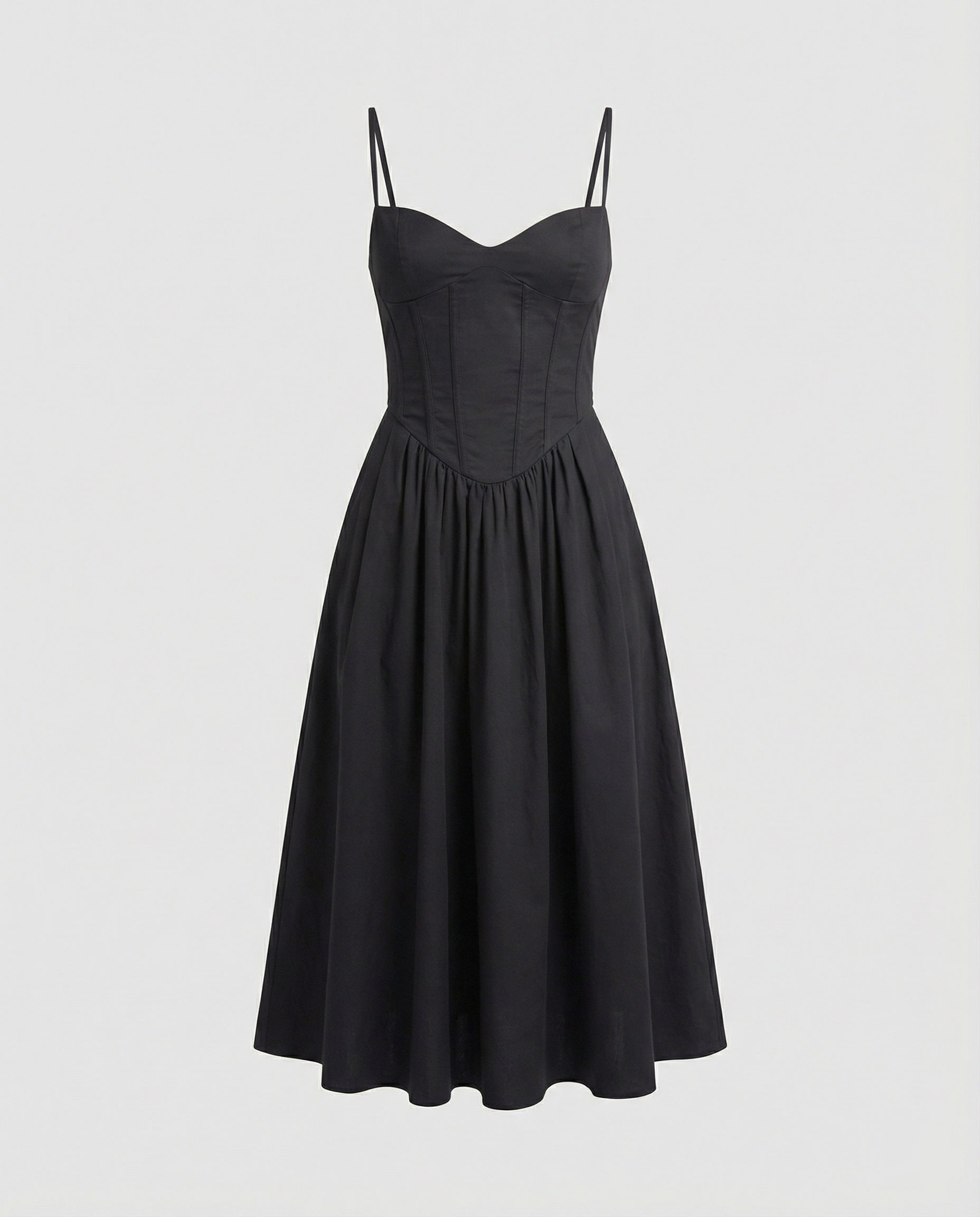 Women Elegant Long Dress with Tailored Silhouette and Flared Skirt-https://detail.1688.com/offer/785900816770.html-Calm Wears-Black-S-Calm Wears