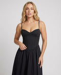 Women Elegant Long Dress with Tailored Silhouette and Flared Skirt-https://detail.1688.com/offer/785900816770.html-Calm Wears-Black-S-Calm Wears