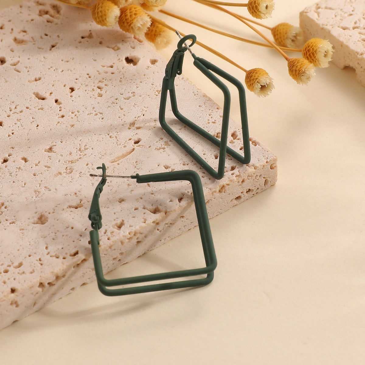 Women Geometric Earrings made of high-quality metal Calm Wears-https://detail.1688.com/offer/992499014749.html-Calm Wears-Green-Calm Wears