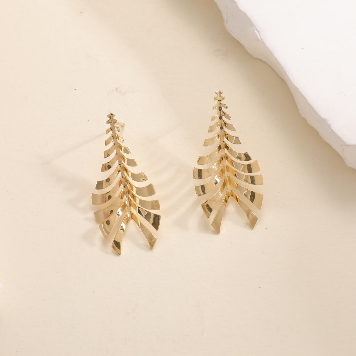 Women Hanging Earrings in Elegant Leaf Design Calm Wears-https://detail.1688.com/offer/992667498746.html-Calm Wears-Gold-Calm Wears