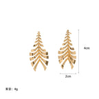 Women Hanging Earrings in Elegant Leaf Design Calm Wears-https://detail.1688.com/offer/992667498746.html-Calm Wears-Gold-Calm Wears