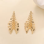 Women Hanging Earrings in Elegant Leaf Design Calm Wears-https://detail.1688.com/offer/992667498746.html-Calm Wears-Gold-Calm Wears