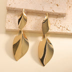 Women Hanging Earrings with Elegant Leaf Shape and Luxurious Finish Calm Wears-https://detail.1688.com/offer/1026606431353.html-Calm Wears-Gold-Calm Wears