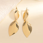 Women Hanging Earrings with Elegant Leaf Shape and Luxurious Finish Calm Wears-https://detail.1688.com/offer/1026606431353.html-Calm Wears-Gold-Calm Wears