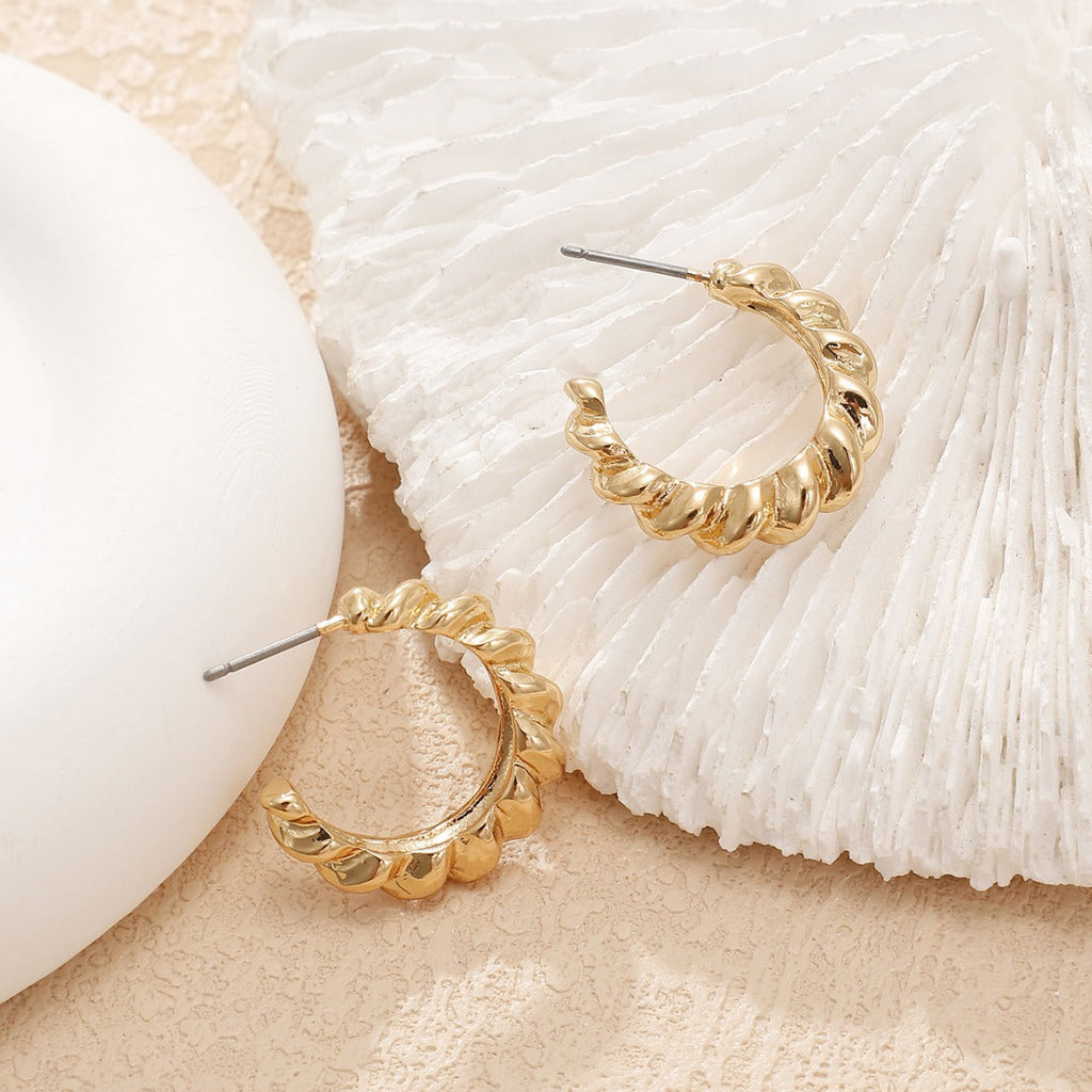Women Hanging Earrings with Elegant Wave Design Calm Wears-https://detail.1688.com/offer/806993853134.html-Calm Wears-Gold yellow-Calm Wears