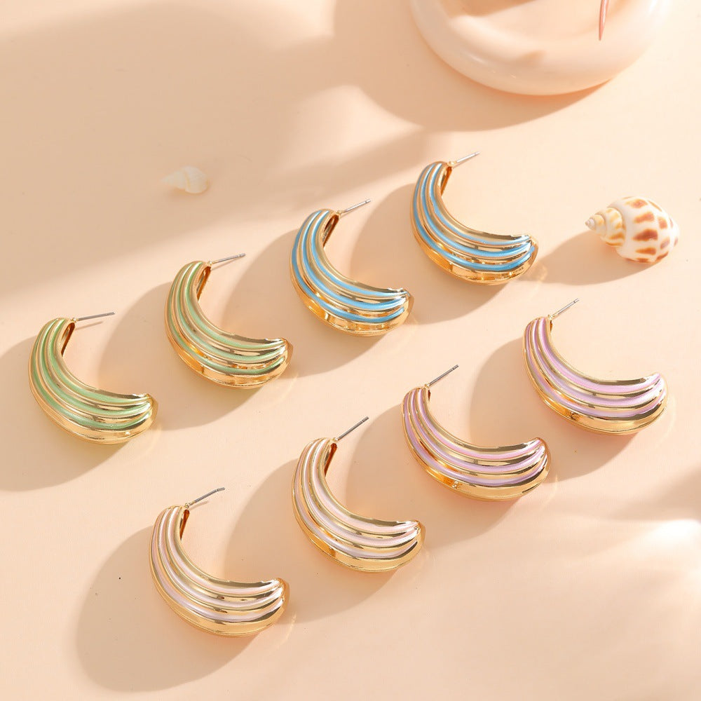 Women Hanging Earrings with Luxurious Gold and Pink Finish Calm Wears-https://detail.1688.com/offer/968791625947.html-Calm Wears-Style 3-Calm Wears