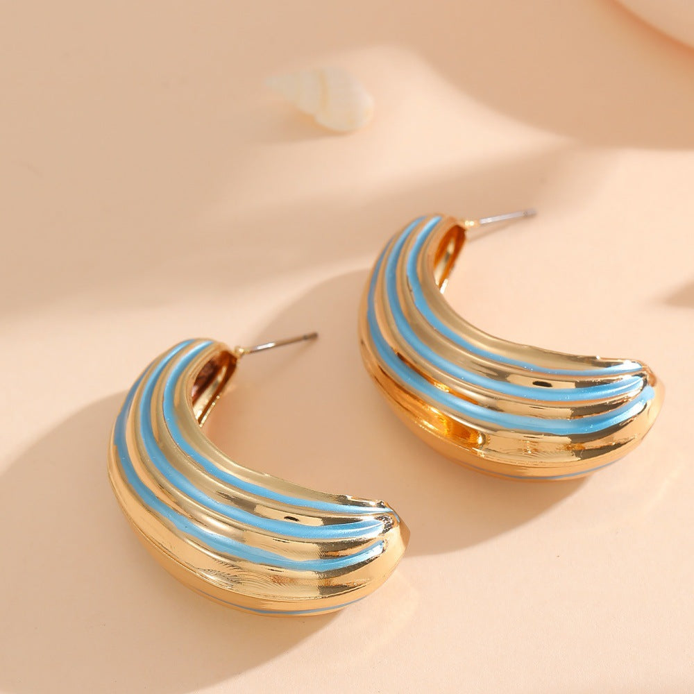 Women Hanging Earrings with Luxurious Gold and Pink Finish Calm Wears-https://detail.1688.com/offer/968791625947.html-Calm Wears-Style 4-Calm Wears
