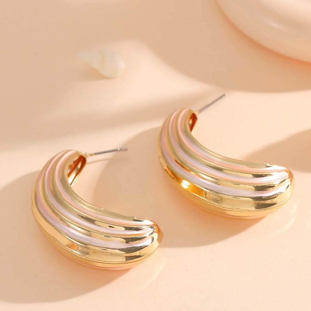 Women Hanging Earrings with Luxurious Gold and Pink Finish Calm Wears-https://detail.1688.com/offer/968791625947.html-Calm Wears-Unknown-Calm Wears