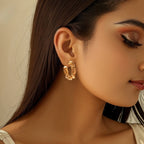 Women High-Quality Earrings with Braided Design Calm Wears-https://detail.1688.com/offer/811070757677.html-Calm Wears-Gold yellow-Calm Wears