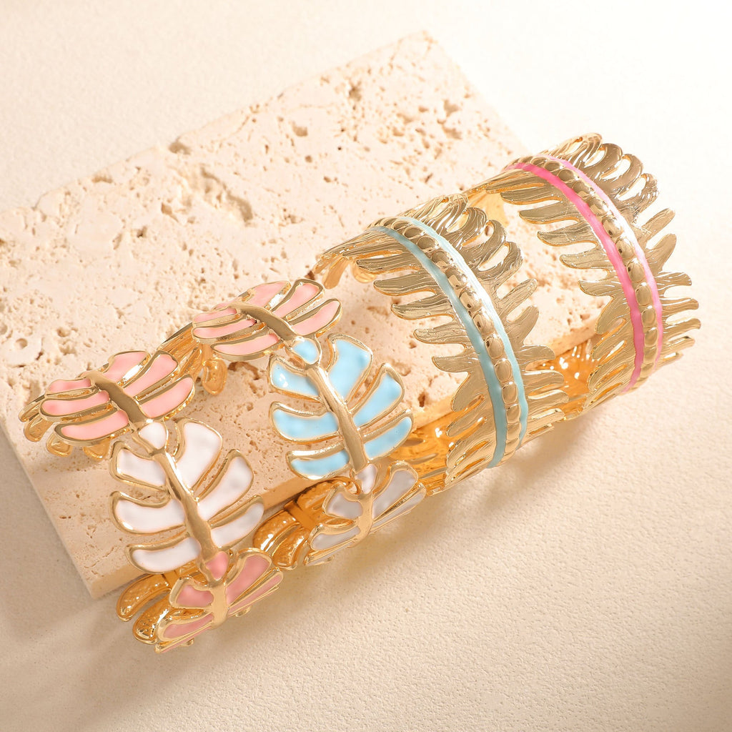 Women Open Bangle in Elegant Leaf Design Calm Wears-https://detail.1688.com/offer/1048284307137.html-Calm Wears-Style 3-Calm Wears