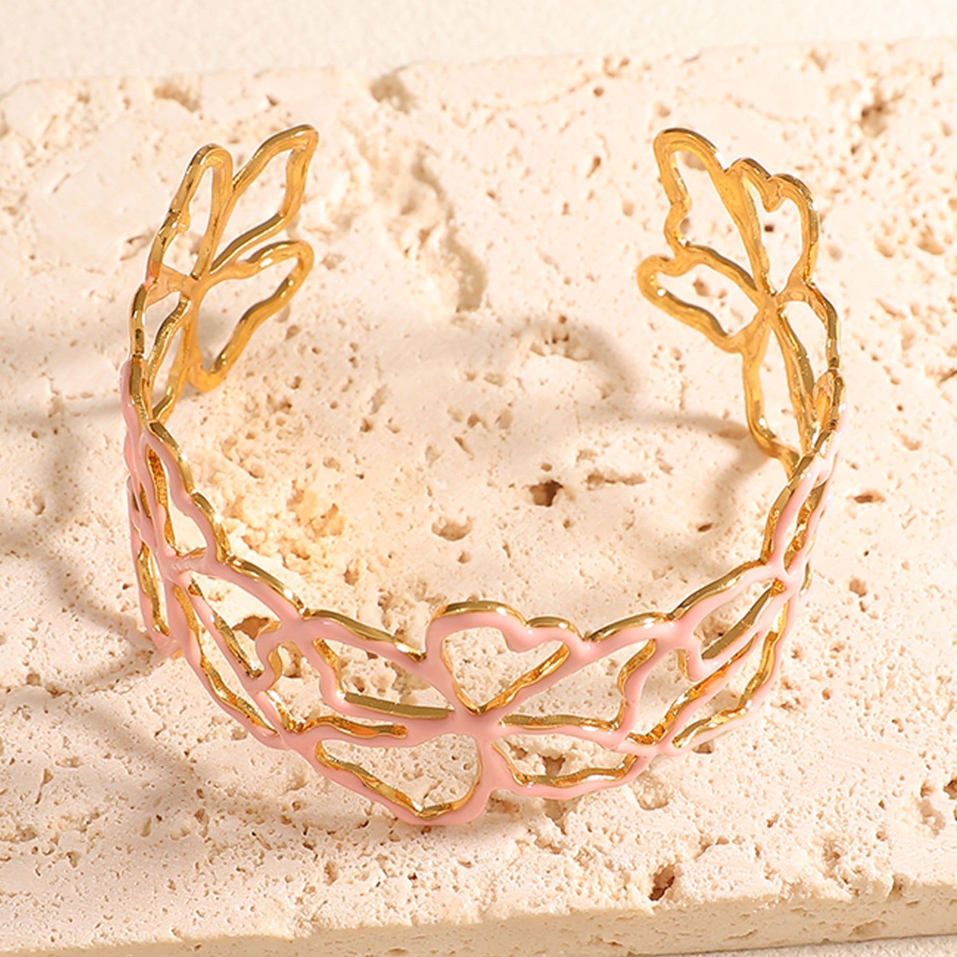 Women Open Bangle in Elegant Leaf Design Calm Wears-https://detail.1688.com/offer/1048284307137.html-Calm Wears-Unknown-Calm Wears